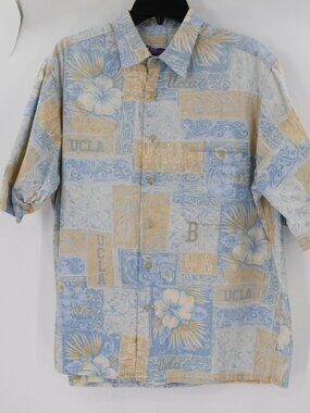 Reyn spooner Hawaiian Shirt Mens large UCLA bruins Floral Short sleeve Cotton